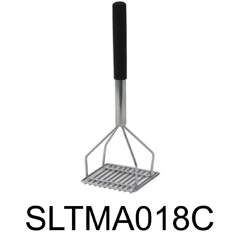 18" Square Potato Masher with Soft Grip, Chrome Plated