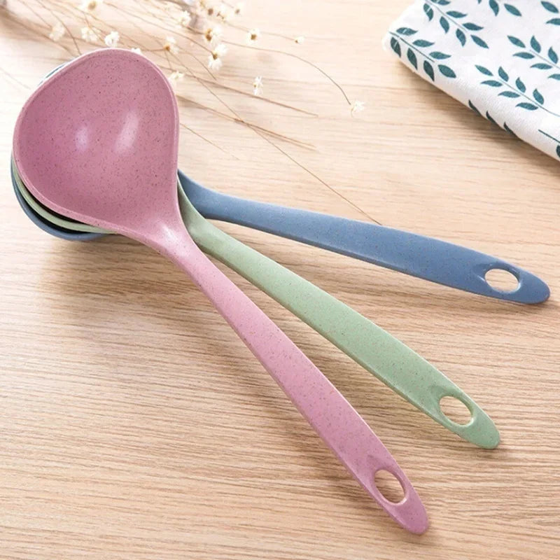 1PC New Fashion Eco-Friendly Wheat Straw Soup SpoonStalk Spoons Rice Ladle Meal Dinner Scoop Kitchen Supplies Tableware Tools