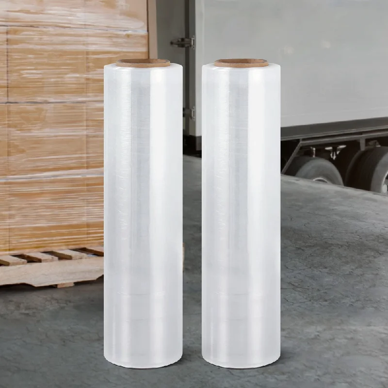 500mm x 400m Stretch Film Pallet Shrink Wrap 2 Rolls Package Use Plastic - Clear