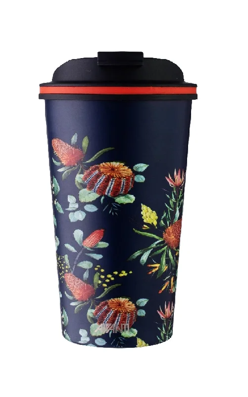 Avanti Gocup Double Wall Insulated Cup - Australian Natives - Navy - 410ml