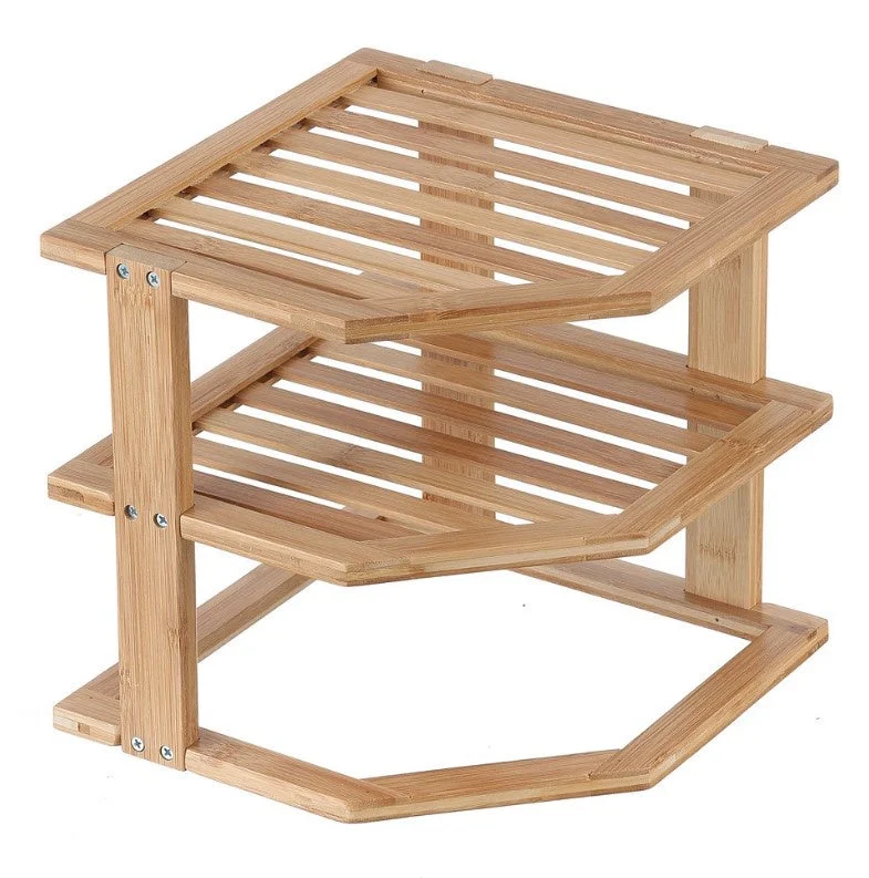 Bamboo 3 Tier Plate Stand