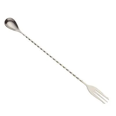 Barfly 12" Bar Spoon with Fork End, Stainless Steel