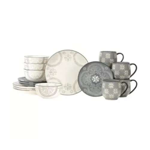 Baum Phara Grey 16-pc. Stoneware Dinnerware Set