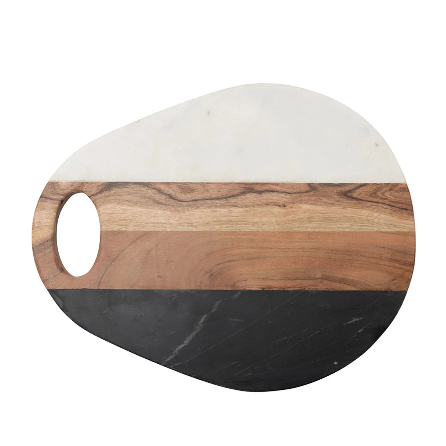 Bloomingville - Marble & Acacia Wood Board