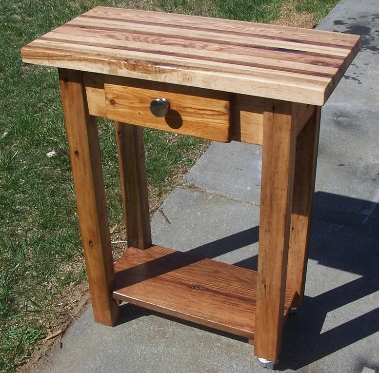 Kitchen Island, Butcher Block Island With Storage, Reclaimed Wood Butcher Block, Small Kitchen Island, Modern Farmhouse Cutting Board Island