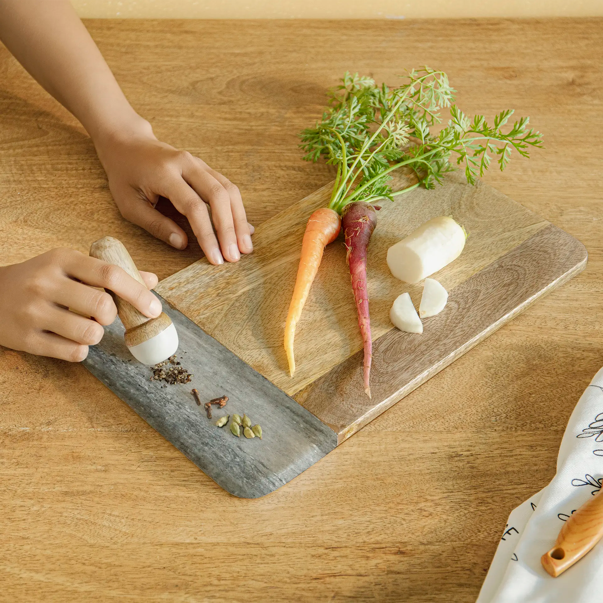 Chop & Crush Cutting Board with Pestle