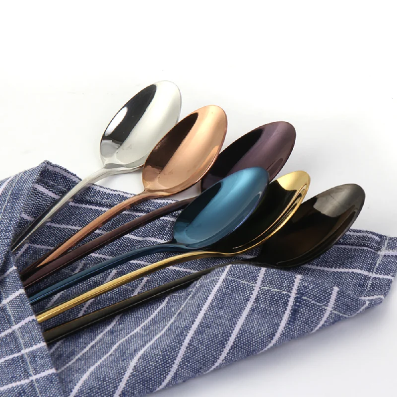 Colorful Stainless Steel Elongated Traditional Spoons