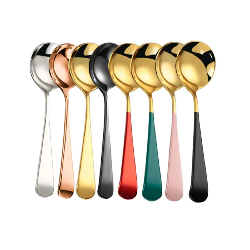 Colorful Stainless Steel Round Tea Spoon