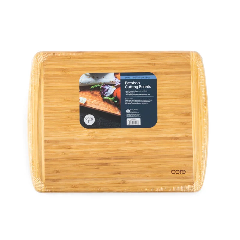 Core Kitchen 11 in. W x 14 in. L Beige Bamboo Cutting Board