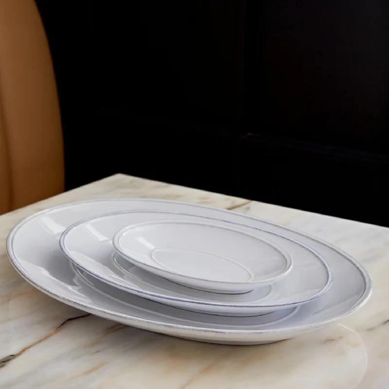 Costa Nova - Friso Large Oval Platter, White