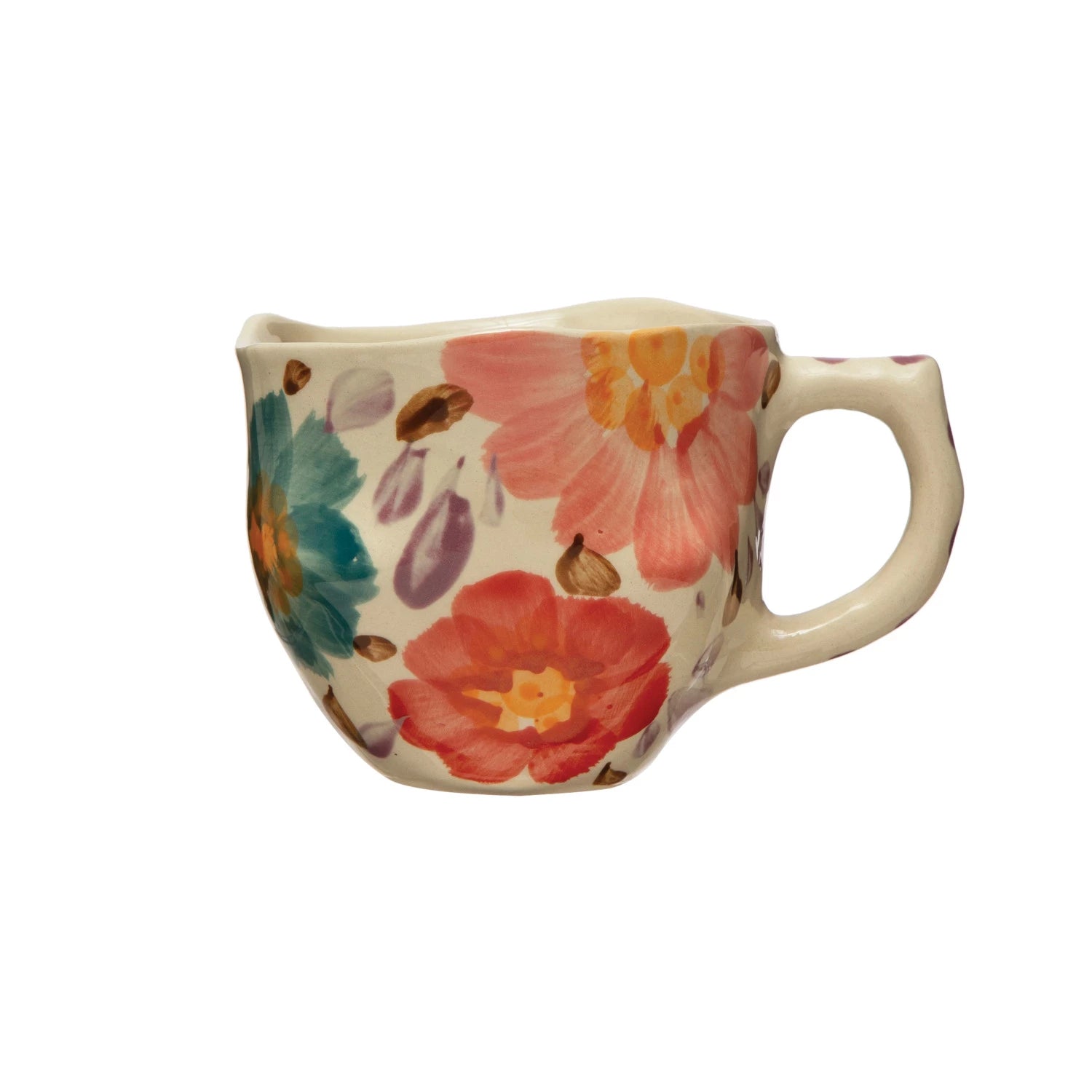 Creative Co-op - Floral Stoneware Mug