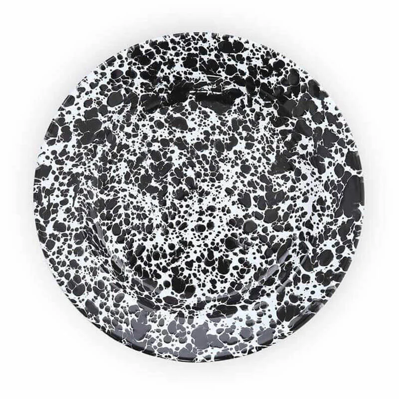 Crow Canyon - Enamelware Splatter Dinner Plate, Black