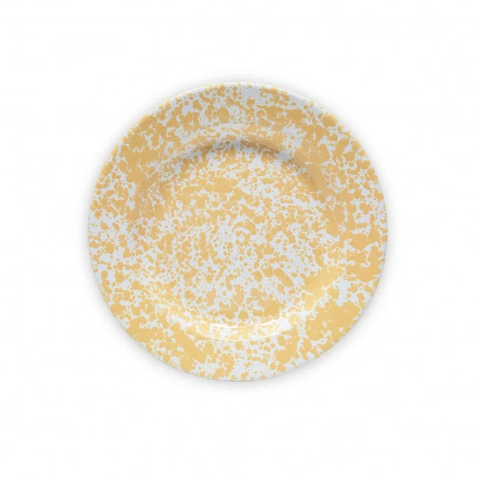 Crow Canyon - Enamelware Splatter Dinner Plate, Yellow