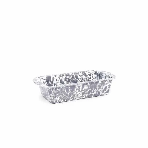 Crow Canyon - Enamelware Splatter Loaf Pan, Gray