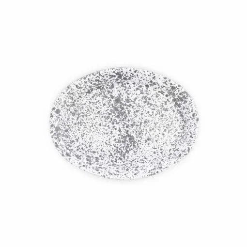 Crow Canyon - Enamelware Splatter Oval Platter, Gray