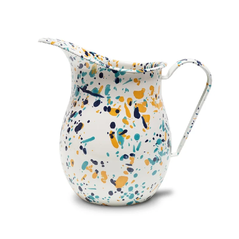 Crow Canyon - Enamelware Splatter Large Pitcher, Bermuda Buttercup