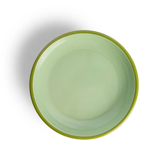 Crow Canyon - The Get Out Enamel Coupe Dinner Plate, Apple & Mint