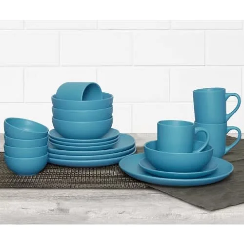 Evolution Matte Blue 22-piece Dinnerware Set