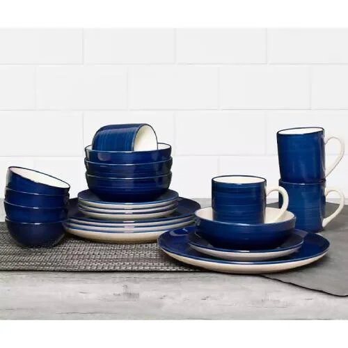 Evolution Hand Painted Navy 20-piece Dinnerware Set