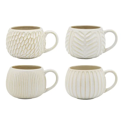 Fossil Mugs - Chalk - Set Of 4 330ml