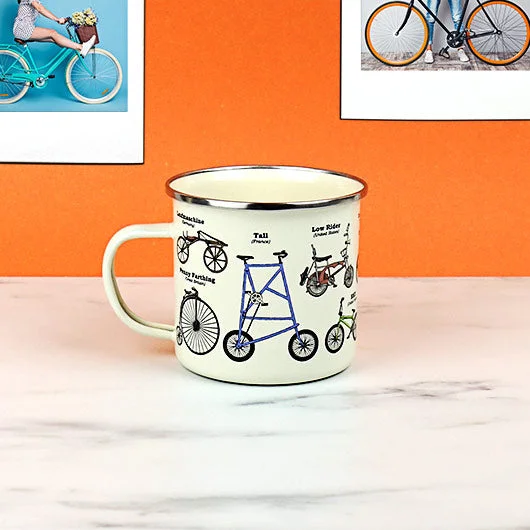 Gift Republic - Enamel Mug, Bikes