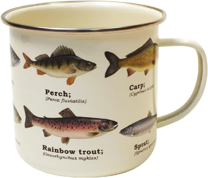 Gift Republic - Enamel Mug, Multi Fish