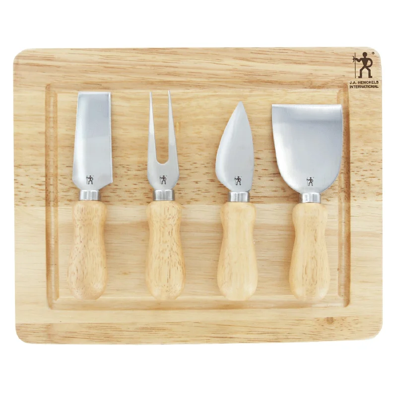 J.A. Henckels International - 4pc Cheese Knife Set w/ Cutting Board