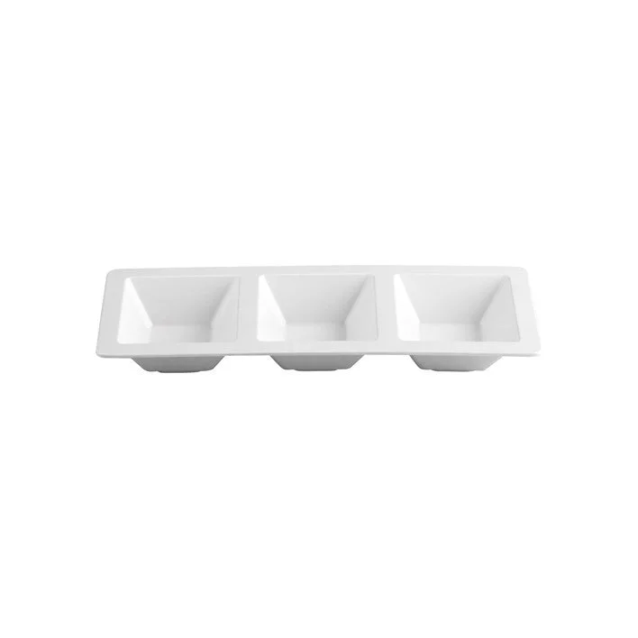 Jab White 3 Section Platter 37x15cm