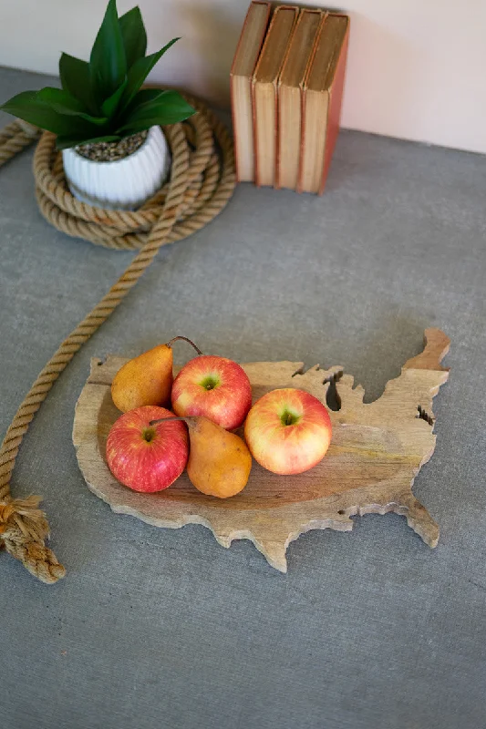 Kalalou - Carved Wood USA Platter