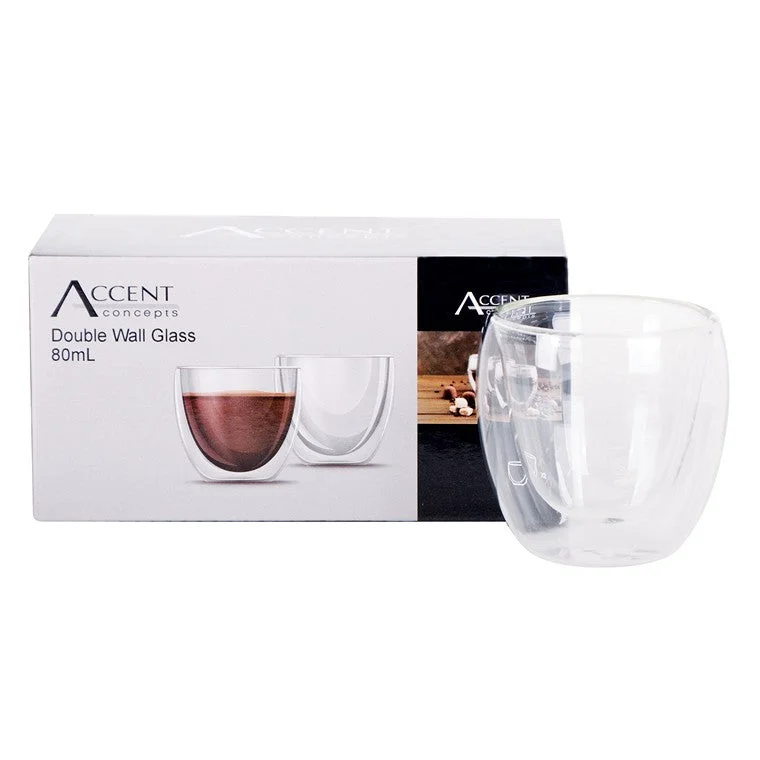 Double Wall Coffee Mug 80ml, 2 pk