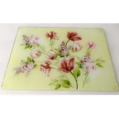 Linsan Floral 12" x 18"Glass Cutting Board