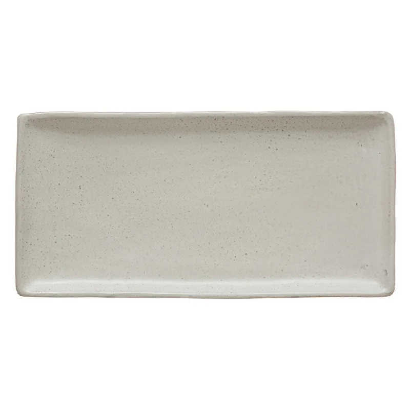 Matte White Stoneware Platter