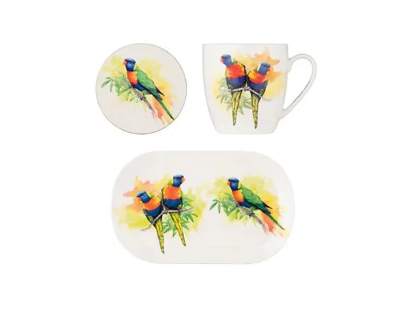 Maxwell & Williams Katherine Castle Bird Life Gift Set Lorikeet