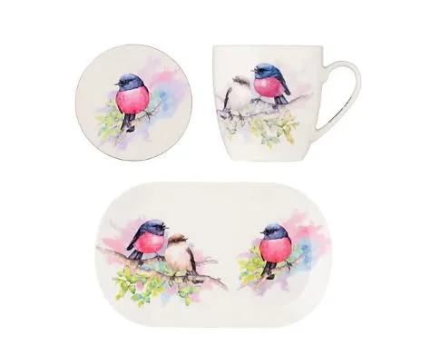 Maxwell & Williams Katherine Castle Bird Life Gift Set Pink Robin