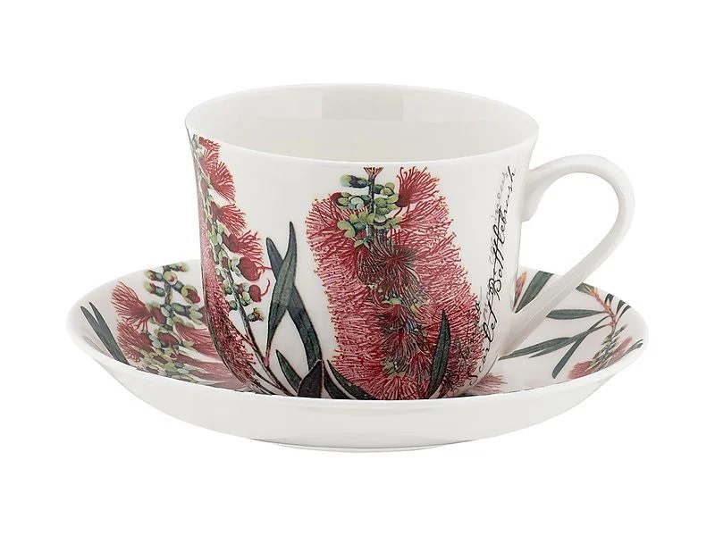 Maxwell & Williams Royal Botanic Gardens Australian Botanics Breakfast Cup & Saucer 450ml Bottlebrush