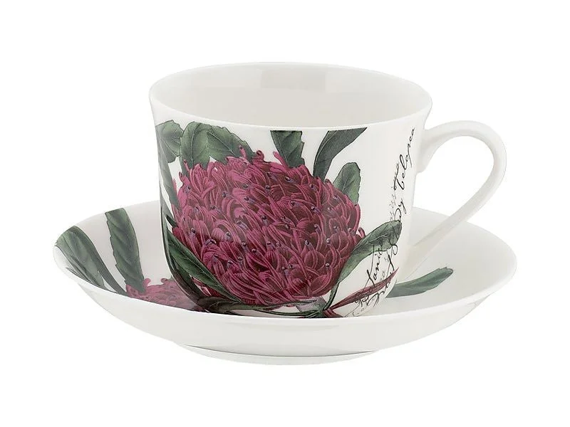 Maxwell & Williams Royal Botanic Gardens Australian Botanics Breakfast Cup & Saucer 450ml Telopea