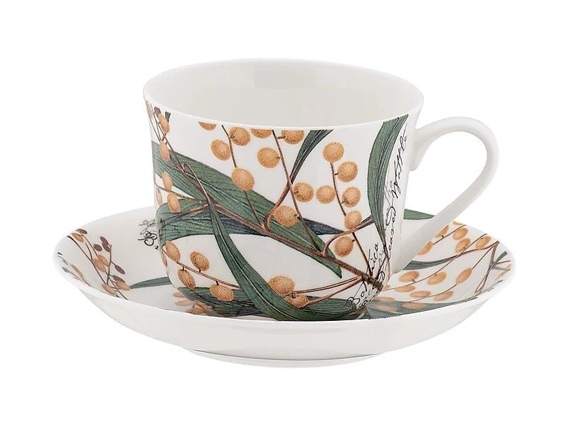 Maxwell & Williams Royal Botanic Gardens Australian Botanics Breakfast Cup & Saucer 450ml Wattle