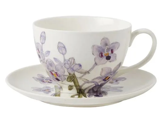 Maxwell & Williams Royal Botanic Gardens - Australian Orchids Cup & Saucer 240ml - Lilac