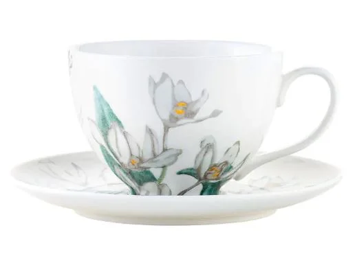 Maxwell & Williams Royal Botanic Gardens - Australian Orchids Cup & Saucer 240ml - White