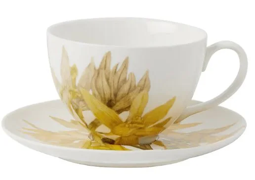 Maxwell & Williams Royal Botanic Gardens - Australian Orchids Cup & Saucer 240ml - Yellow