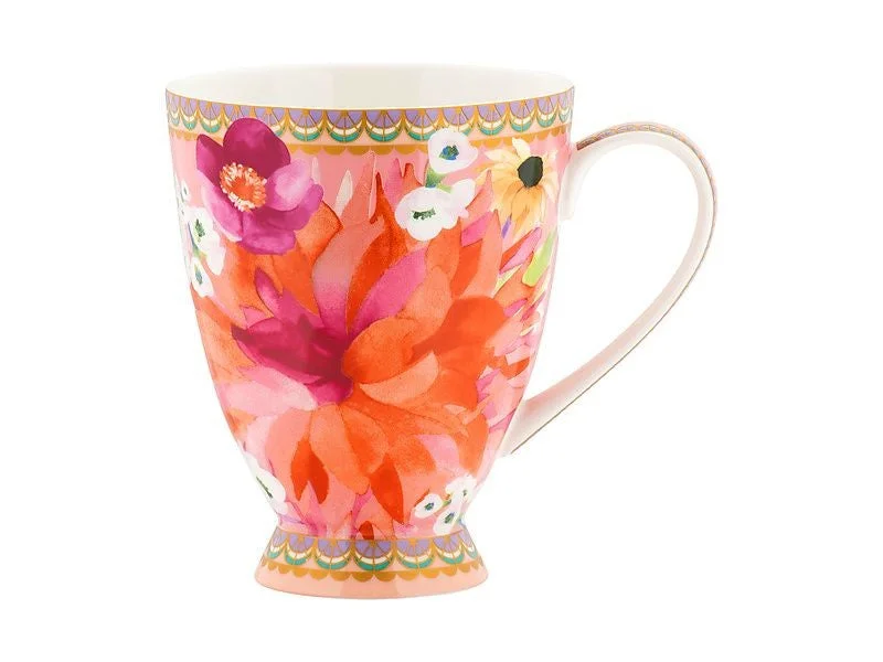 Maxwell & Williams Teas & C's Dahlia Daze Footed Mug 300ml Pink