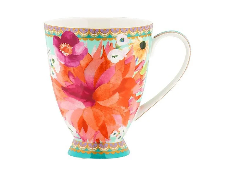 Maxwell & Williams Teas & C's Dahlia Daze Footed Mug 300ml Sky