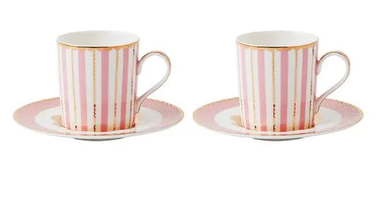 Maxwell & Williams Teas & C's - Regency Demi Cup & Saucer 100ml Set Of 2 - Pink