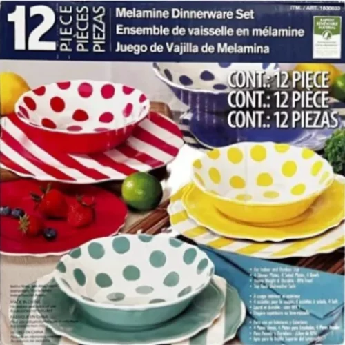 Melamine Dinnerware Set 12 Piece - Multicolor