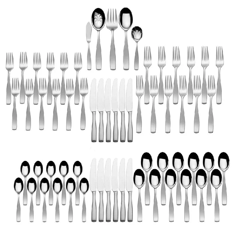 Mikasa Gingko Satin Loft Flatware Set - 65 Pieces - Service For 12