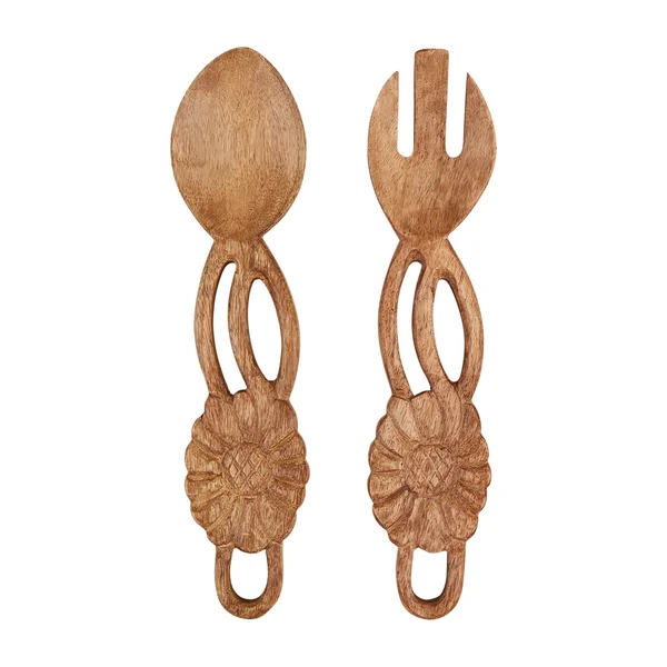 Mud Pie - Carved Flower Salad Server Set