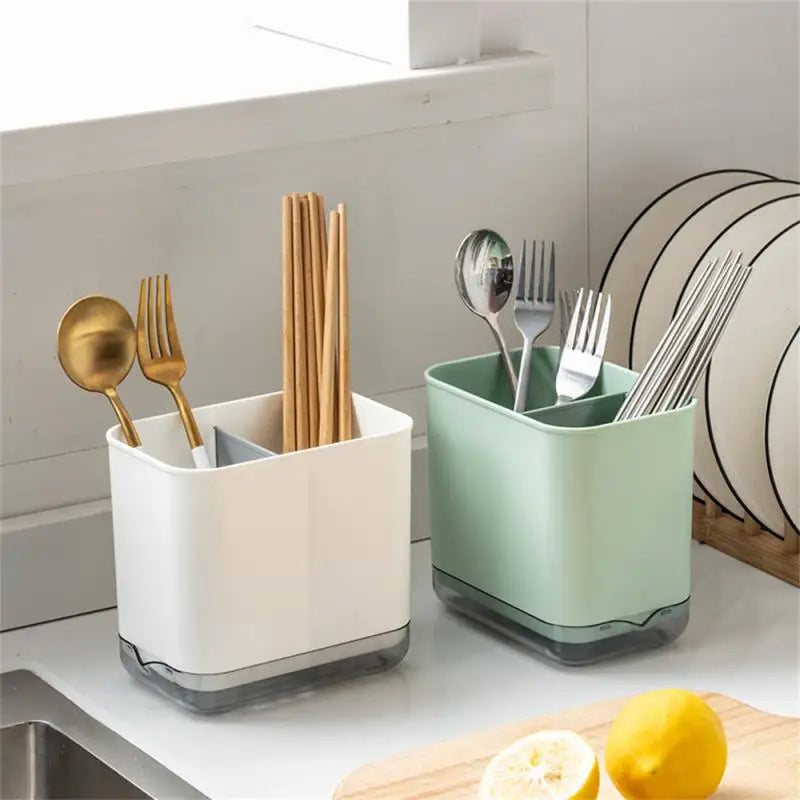 Multifunctional Spoon Fork Chopstick Drain Box Tableware Storage Holder Double Layer Cutlery Shelf Kitchen Organizer Rack