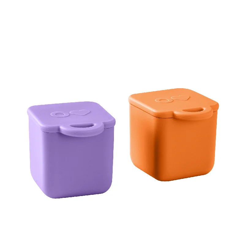 OmieDip Silicone Containers Set of 2 Purple and Orange