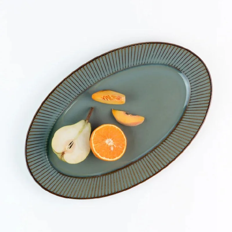 Teal Oval Platter