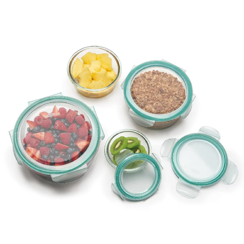 OXO Good Grips 8pc SNAP Glass Round Container Set